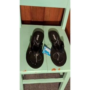 CLEARANCE Aerosoft Original Comfort Black Women's Black Flip flops- Size 39 (8)